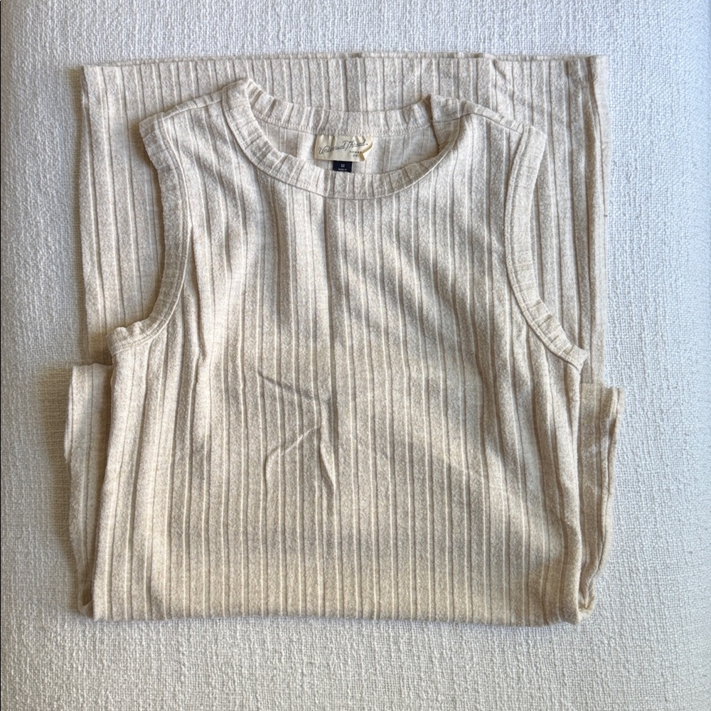Universal Thread Sleeveless Ribbed Knit Cream Dress